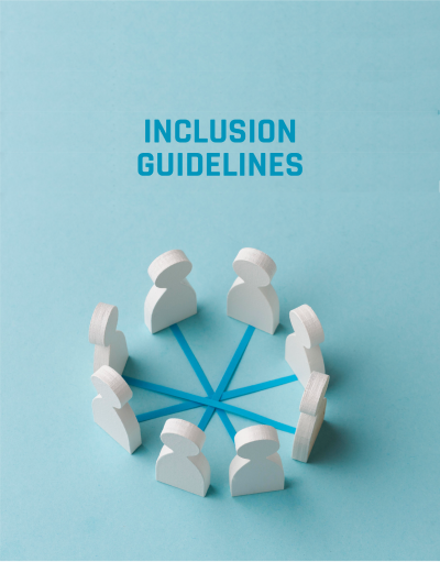 Inclusion Guidelines poster with circle of figures