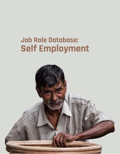 Self-employment poster showing man doing handcraft