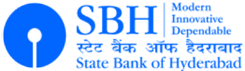 Logo for State Bank of Hyderabad (SBH) with the blue keyhole graphic.