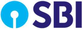 Logo for SBI (State Bank of India) with blue keyhole graphic and text 'SBI'.