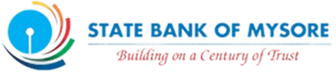 Logo for State Bank of Mysore with the blue keyhole graphic and slogan.